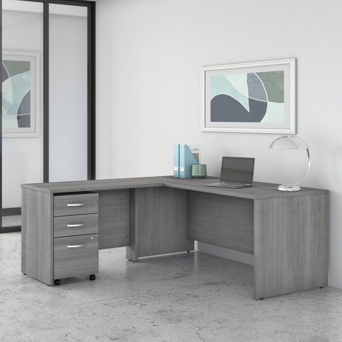Studio C 72W x 30D L Shaped Desk with Mobile File Cabinet and 42W Return