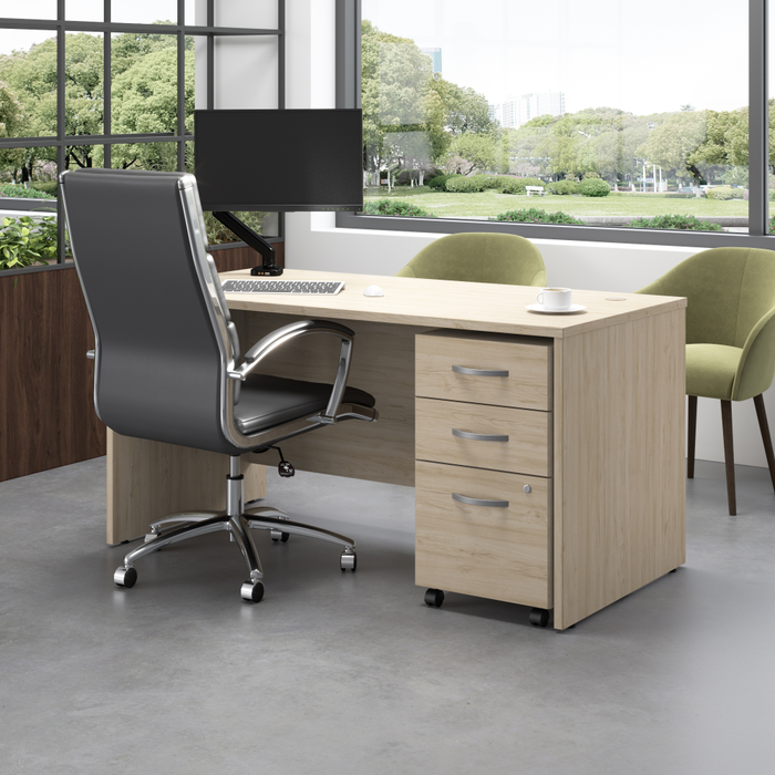 Studio C 60W x 30D Office Desk with Mobile File Cabinet
