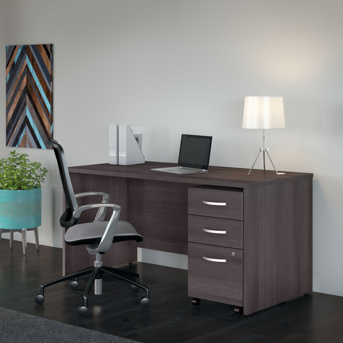 Studio C 60W x 30D Office Desk with Mobile File Cabinet