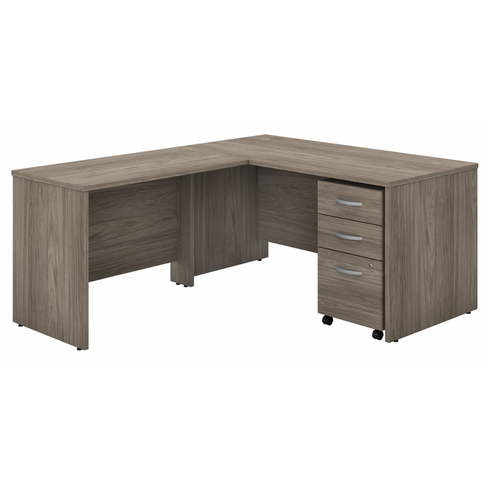 Studio C 60W x 30D L Shaped Desk with Mobile File Cabinet and 42W Return