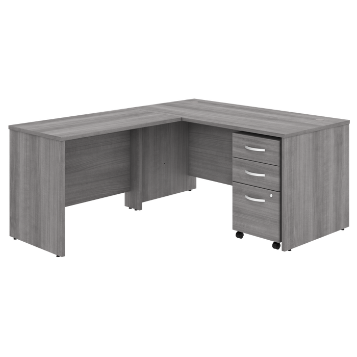 Studio C 60W x 30D L Shaped Desk with Mobile File Cabinet and 42W Return