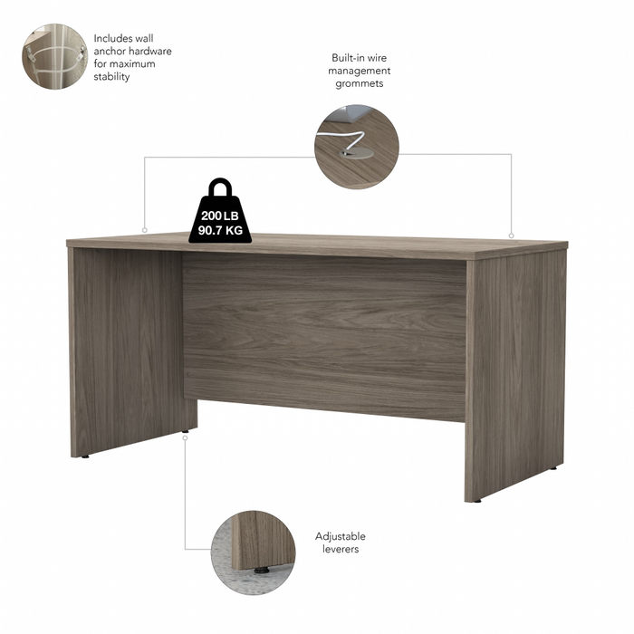 Studio C 60W x 30D Office Desk with Mobile File Cabinet