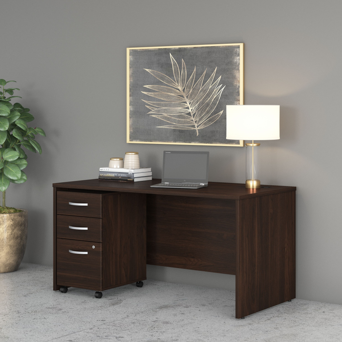 Studio C 60W x 30D Office Desk with Mobile File Cabinet