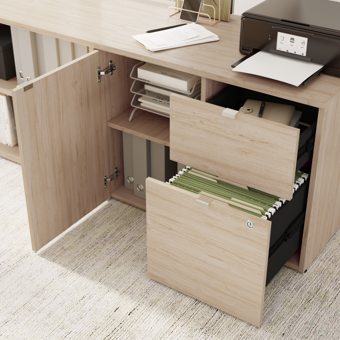 Stratus 60W x 30D Electric Height Adjustable Standing Desk with Storage