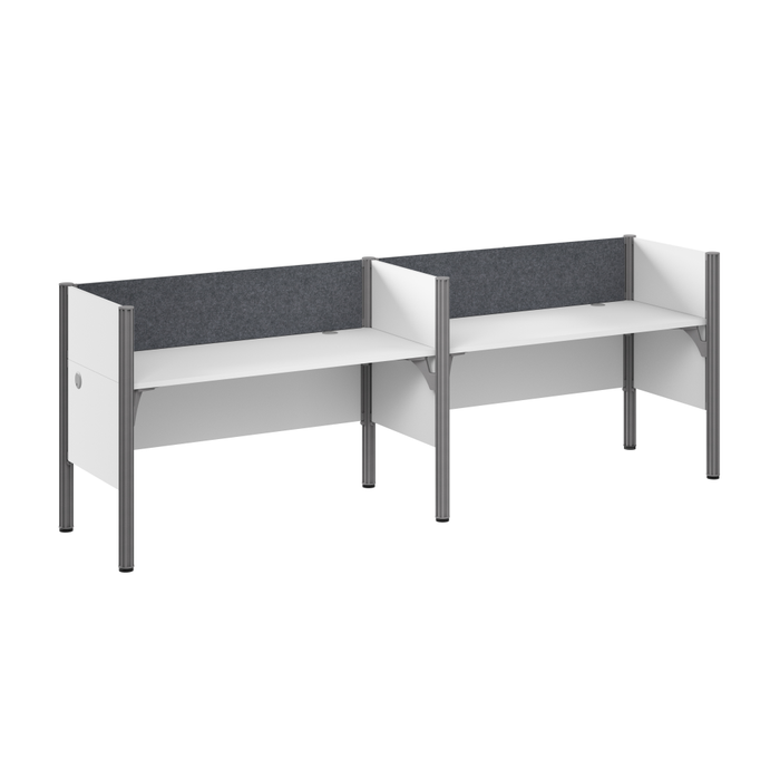 ProBiz Double Cubicle Desk for Office with Low Privacy Panels and Tackboard