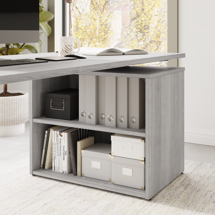 Stratus 72W x 30D Electric Height Adjustable Standing Desk with Bookcase
