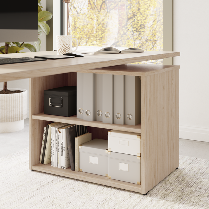 Stratus 72W x 30D Electric Height Adjustable Standing Desk with Bookcase
