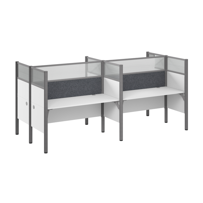 ProBiz 4 Person Office Cubicle Desk with High Privacy Panels and Tackboard