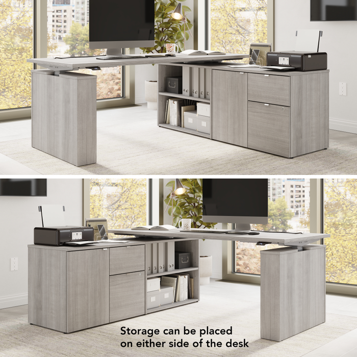 Stratus 72W x 30D Electric Height Adjustable Standing Desk with Storage