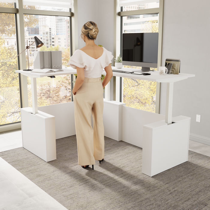 Stratus 60W x 78D Electric Height Adjustable L Shaped Standing Desk