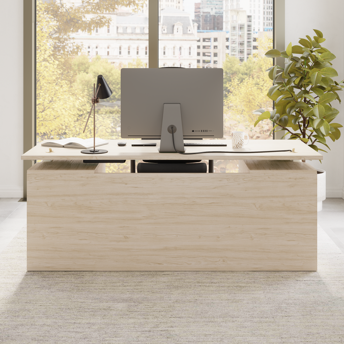 Stratus 72W x 30D Electric Standing Desk with Drawers and Modesty Panel