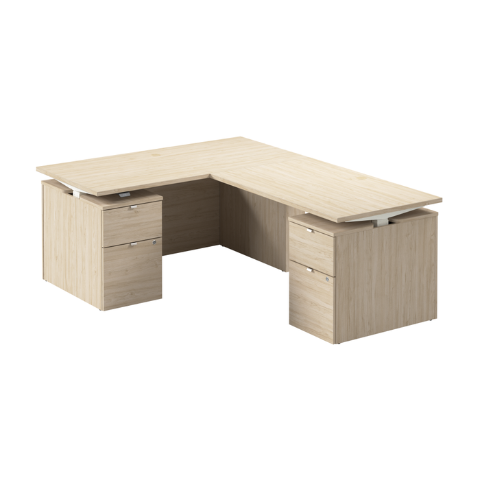 Stratus 60W x 78D Height Adjustable L Shaped Standing Desk with Drawers