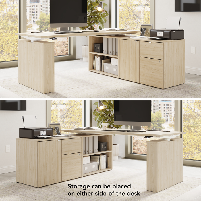 Stratus 60W x 30D Electric Height Adjustable Standing Desk with Storage