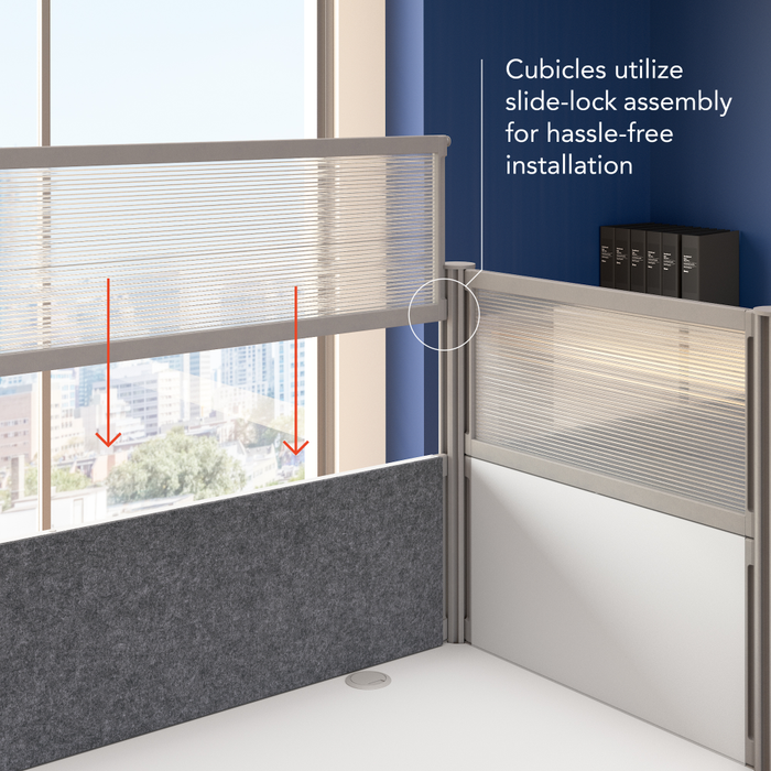 ProBiz Double Cubicle Desk for Office with High Privacy Panels and Tackboard