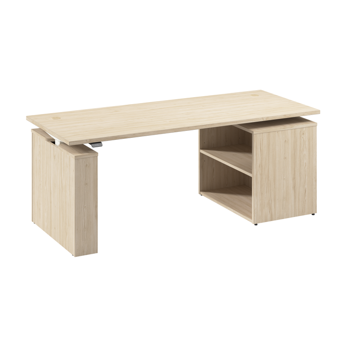 Stratus 72W x 30D Electric Height Adjustable Standing Desk with Bookcase