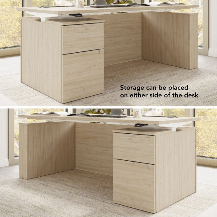 Stratus 72W x 30D Eletric Height Adjustable Standing Desk with File Cabinet
