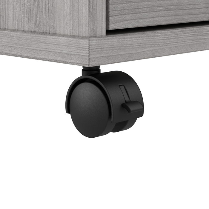 Hustle 4 Person L Shaped Desk with Mobile File Cabinets, Power Grommets, and Privacy Screens