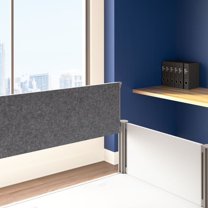 ProBiz 6 Person Office Cubicle Desk with Low Privacy Panels and Tackboard