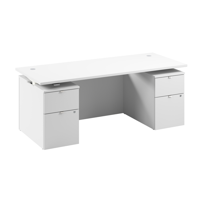 Stratus 72W x 30D Electric Standing Desk with Drawers and Modesty Panel