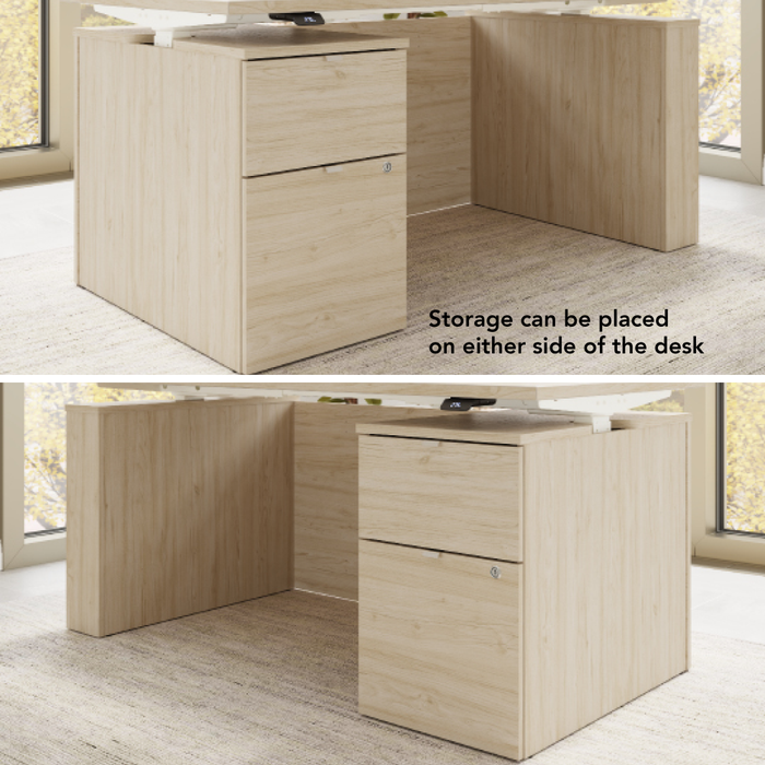 Stratus 60W x 30D Eletric Height Adjustable Standing Desk with File Cabinet