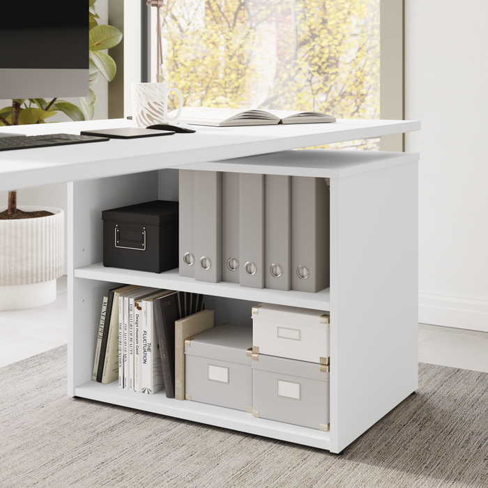 Stratus 72W x 30D Electric Height Adjustable Standing Desk with Bookcase