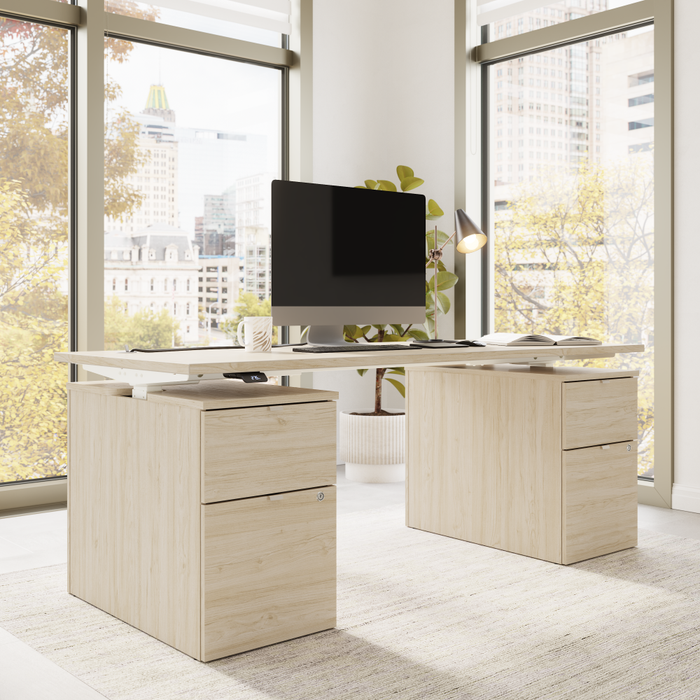 Stratus 72W x 30D Electric Height Adjustable Standing Desk with Drawers