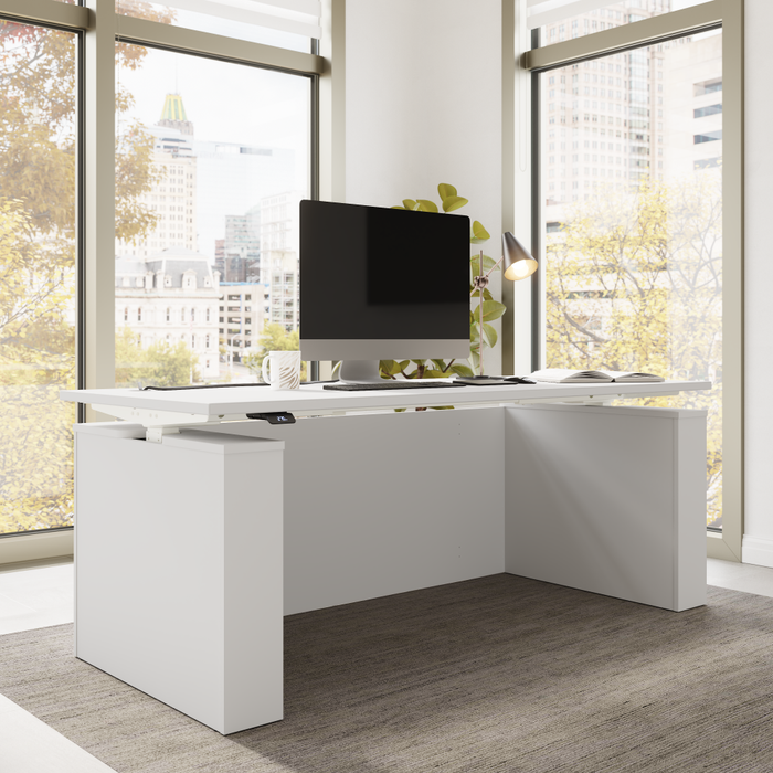 Stratus 72W x 30D Electric Height Adjustable Standing Desk with Modesty Panel