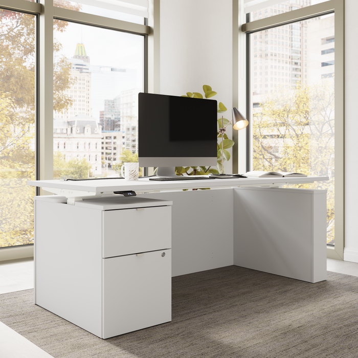 Stratus 72W x 30D Eletric Height Adjustable Standing Desk with File Cabinet