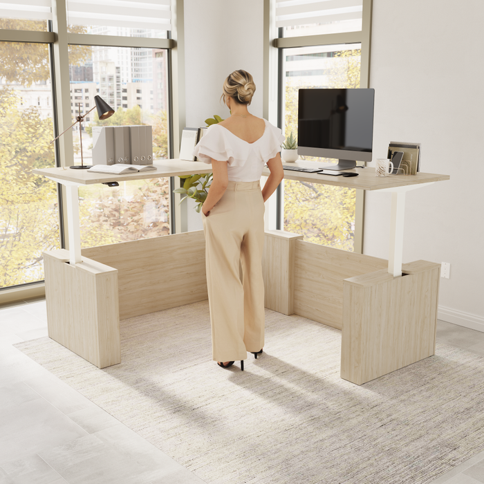 Stratus 72W x 78D Electric Height Adjustable L Shaped Standing Desk