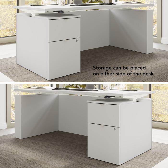 Stratus 72W x 30D Eletric Height Adjustable Standing Desk with File Cabinet