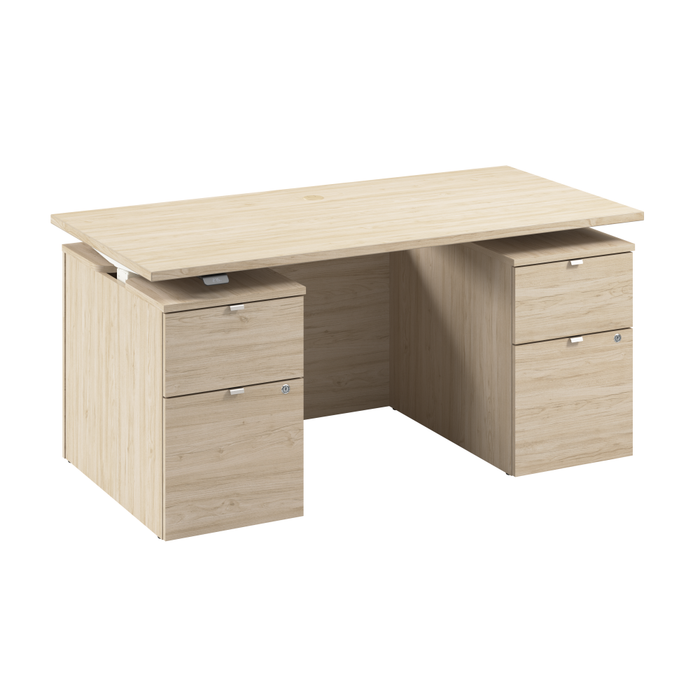 Stratus 60W x 30D Electric Standing Desk with Drawers and Modesty Panel
