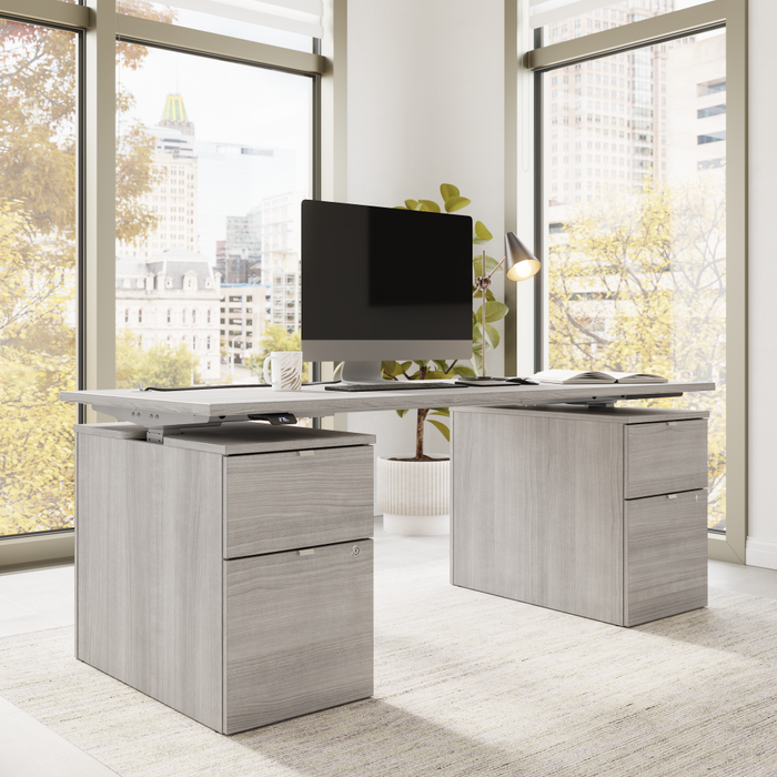 Stratus 72W x 30D Electric Height Adjustable Standing Desk with Drawers