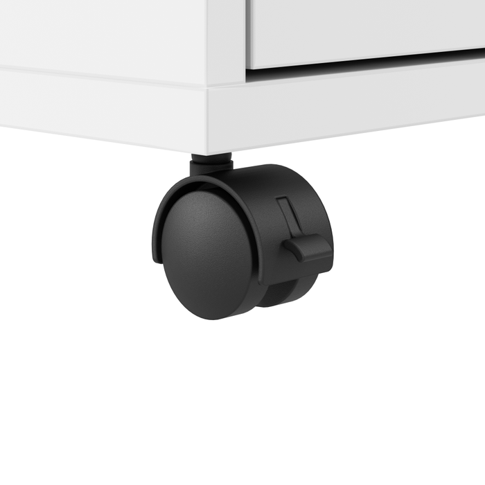 Hustle 2 Person Computer Desk with Mobile File Cabinets, Power Grommets, and Privacy Screen