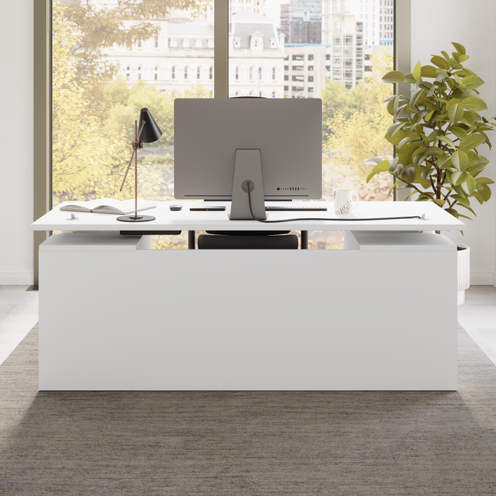 Stratus 72W x 30D Electric Standing Desk with Drawers and Modesty Panel