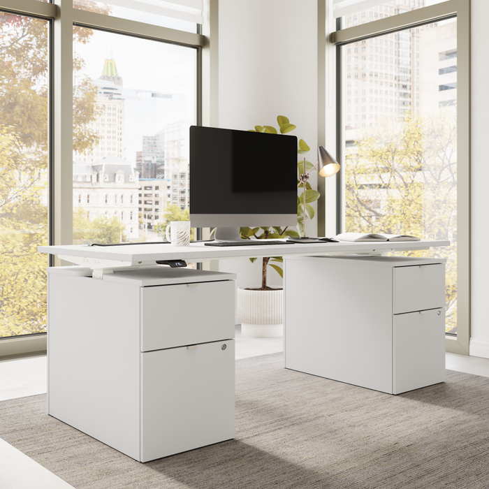 Stratus 72W x 30D Electric Height Adjustable Standing Desk with Drawers
