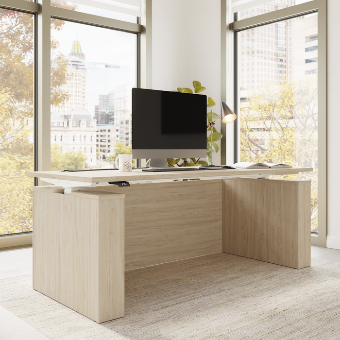 Stratus 72W x 30D Electric Height Adjustable Standing Desk with Modesty Panel