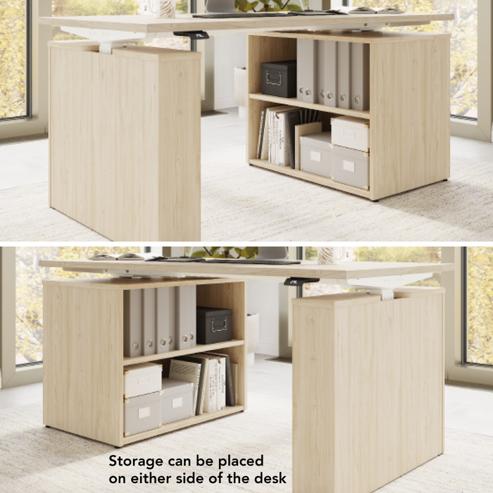 Stratus 60W x 30D Electric Height Adjustable Standing Desk with Bookcase
