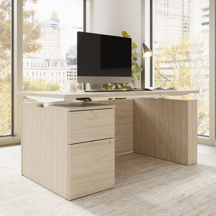 Stratus 60W x 30D Eletric Height Adjustable Standing Desk with File Cabinet