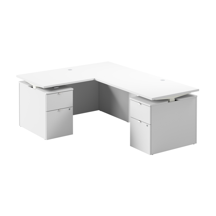 Stratus 60W x 78D Height Adjustable L Shaped Standing Desk with Drawers