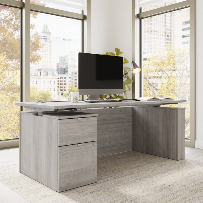 Stratus 72W x 30D Eletric Height Adjustable Standing Desk with File Cabinet