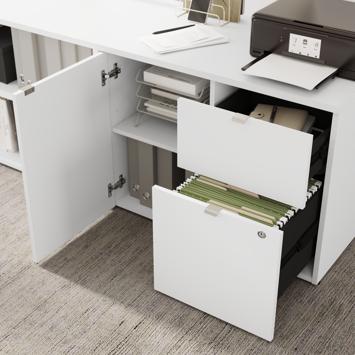 Stratus 60W x 30D Electric Height Adjustable Standing Desk with Storage