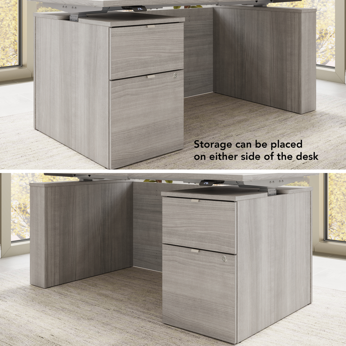 Stratus 60W x 30D Eletric Height Adjustable Standing Desk with File Cabinet
