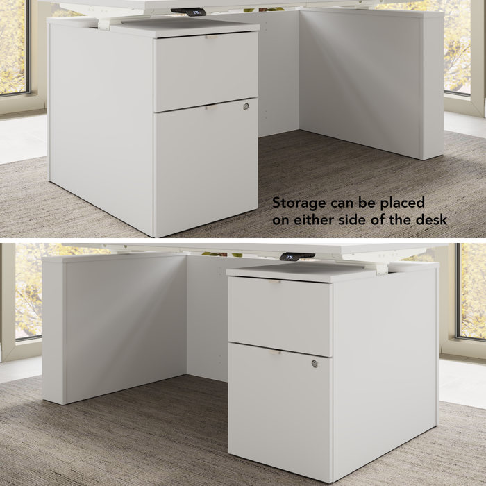 Stratus 60W x 30D Eletric Height Adjustable Standing Desk with File Cabinet