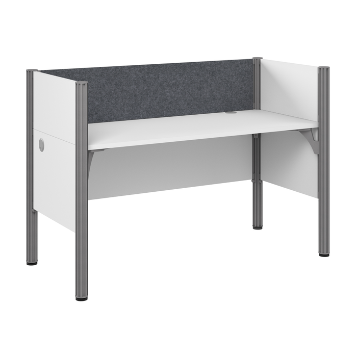 ProBiz Single Cubicle Desk for Office with Low Privacy Panels and Tackboard