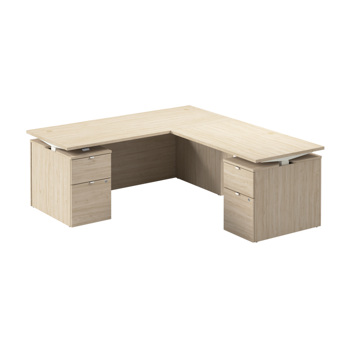 Stratus 72W x 78D Height Adjustable L Shaped Standing Desk with Drawers