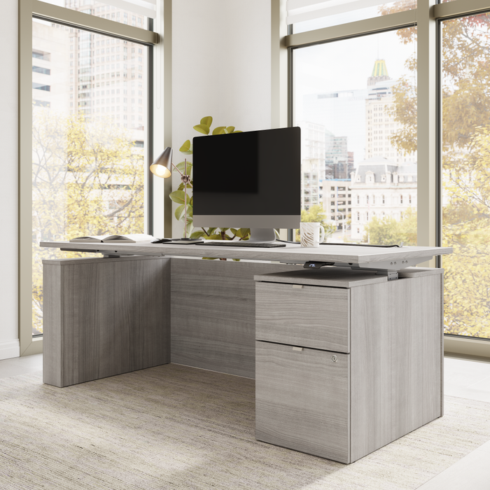 Stratus 72W x 30D Eletric Height Adjustable Standing Desk with File Cabinet