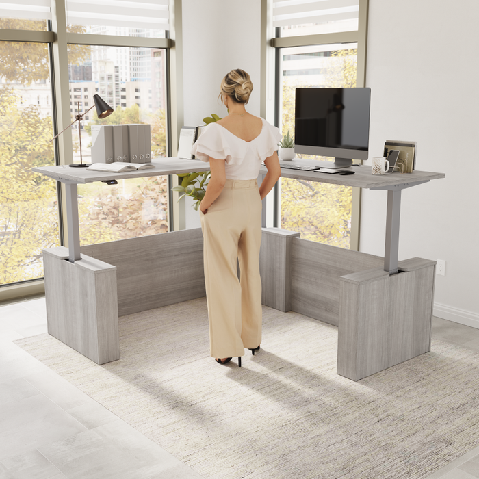 Stratus 72W x 78D Electric Height Adjustable L Shaped Standing Desk