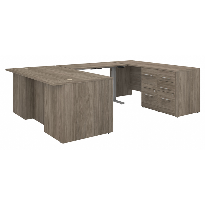 Office 500 72W Height Adjustable U Shaped Executive Desk with Drawers