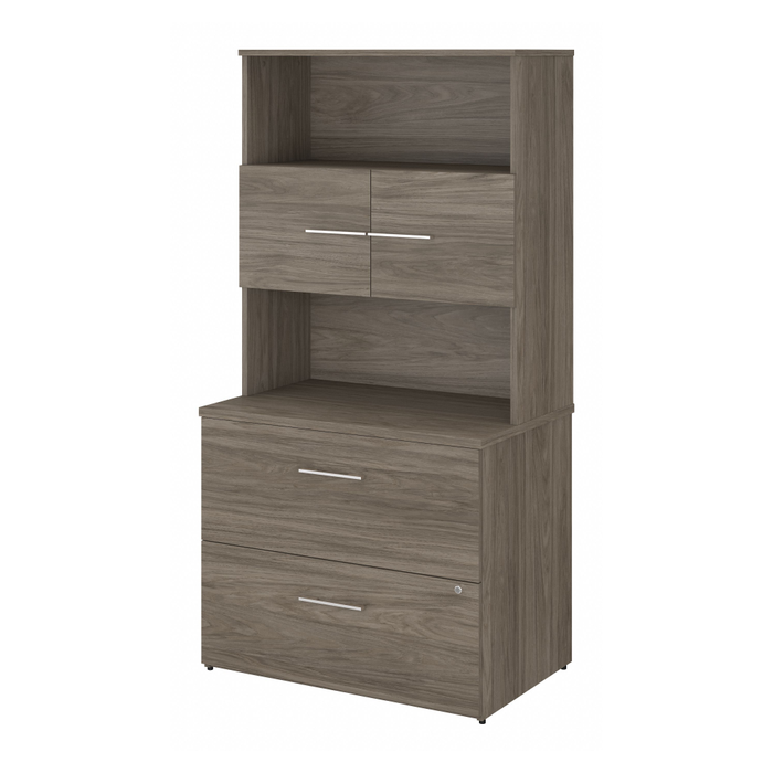 Office 500 36W 2 Drawer Lateral File Cabinet with Hutch
