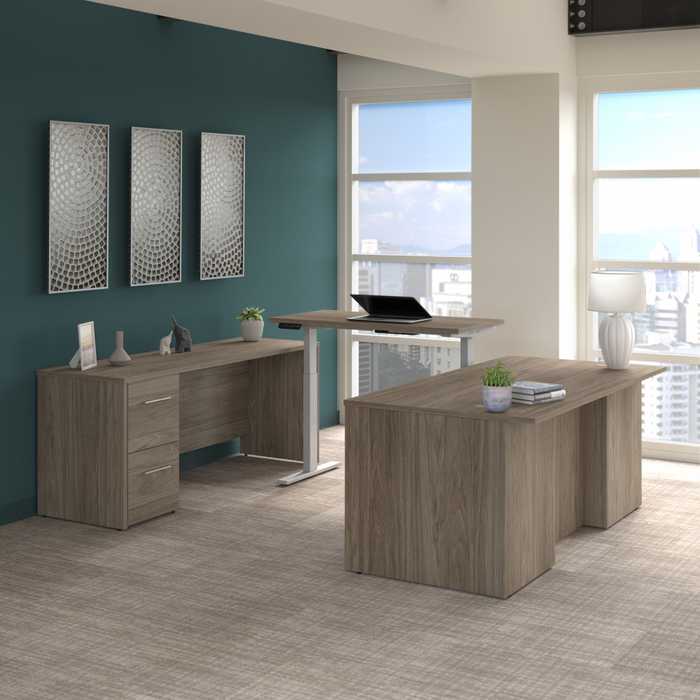 Office 500 72W Height Adjustable U Shaped Executive Desk with Drawers